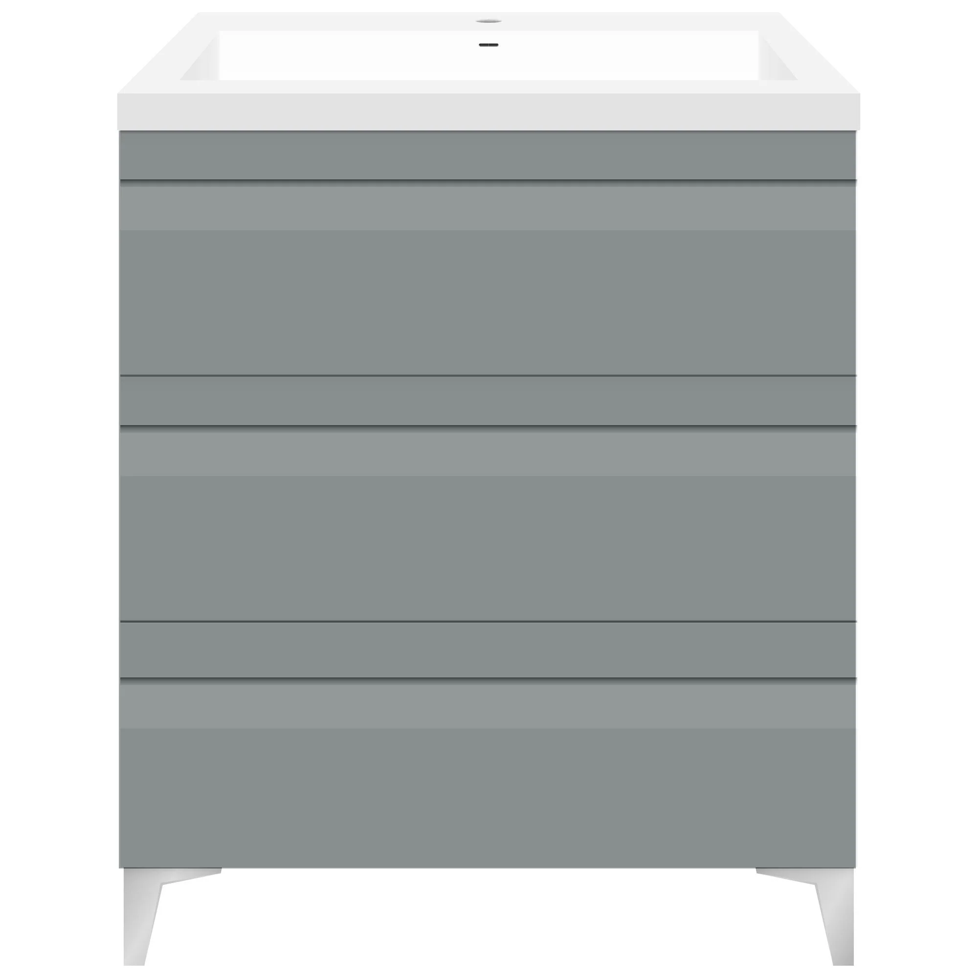 30" W Freestanding Modern Gray Vanity LV8B-30G with Square Sink Top - Image 2