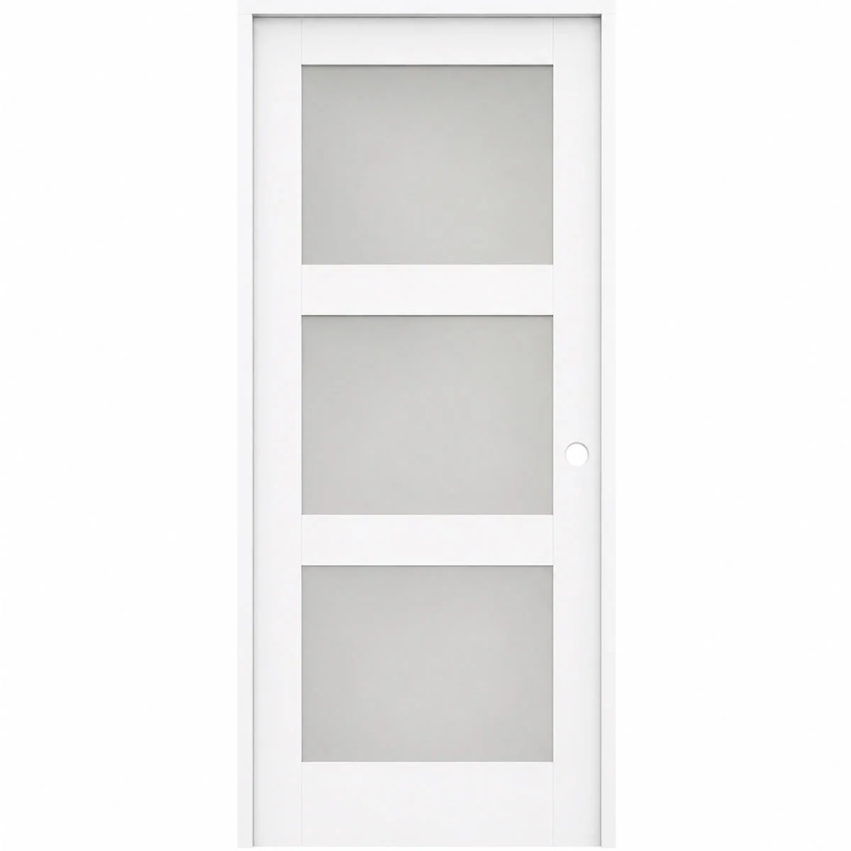 32 x 80 in. 3-Lite Shaker Solid Core Primed MDF Prehung Interior Door - Image 11