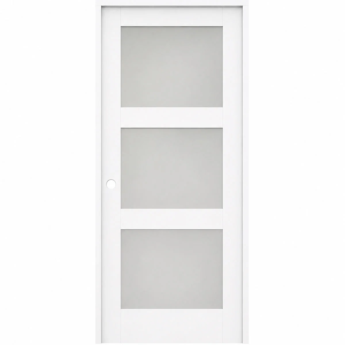 32 x 80 in. 3-Lite Shaker Solid Core Primed MDF Prehung Interior Door - Image 9