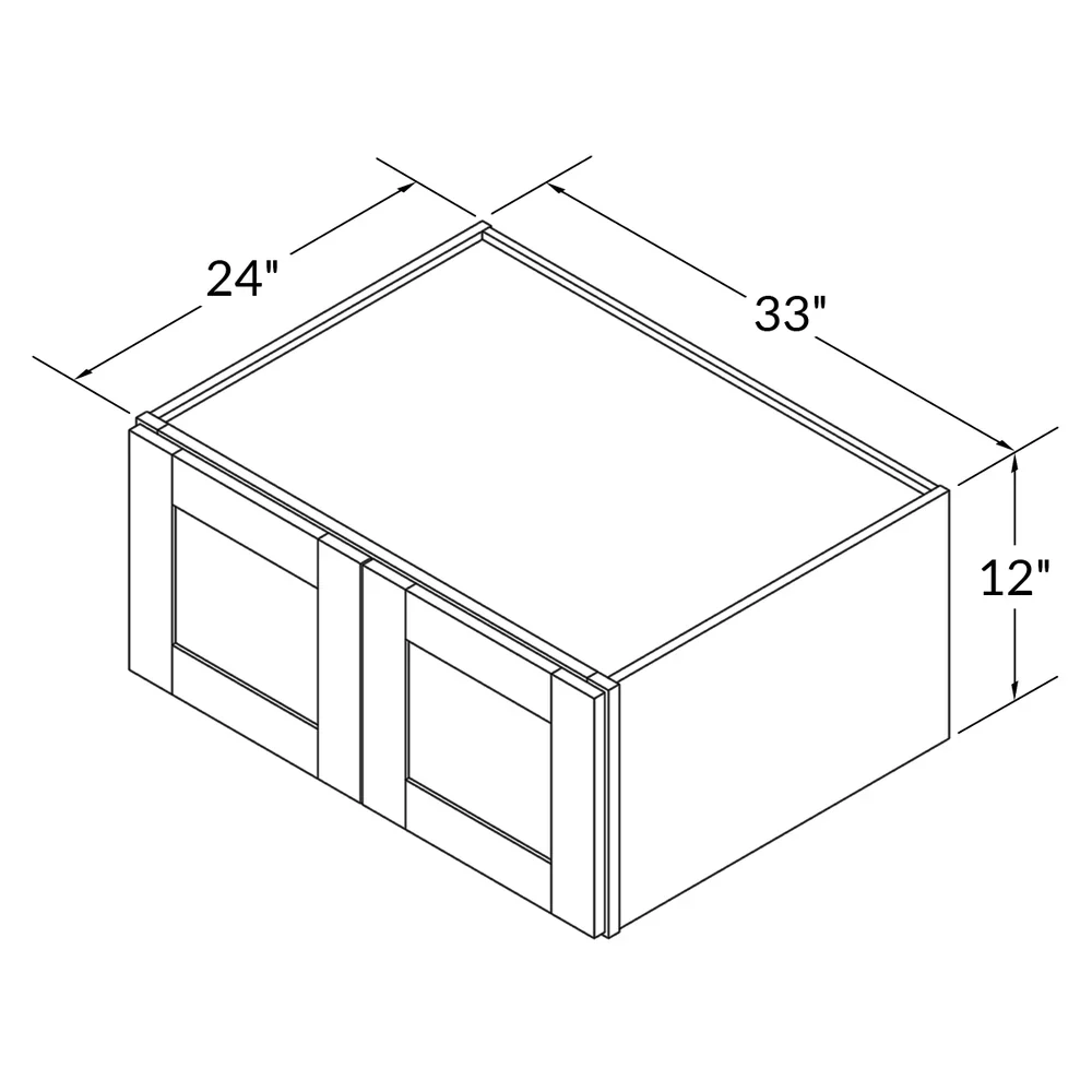 Wall Kitchen Cabinet W331224 Milan Slate LessCare 33 in. width 12 in. height 24 in. depth