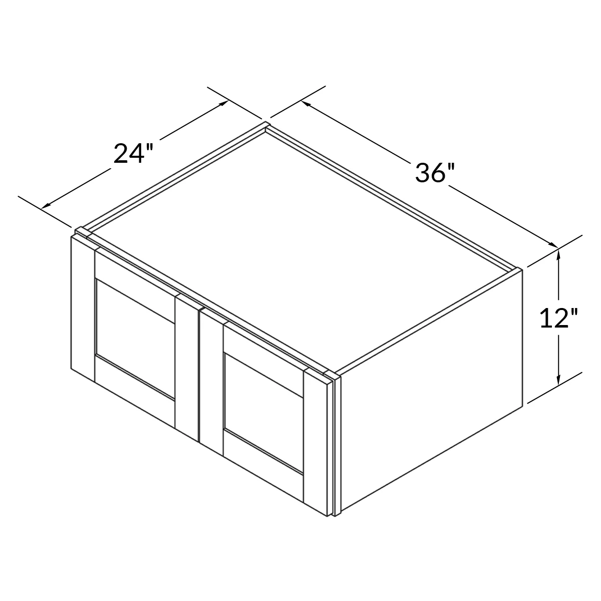 Wall Kitchen Cabinet W361224 Milan Slate LessCare 36 in. width 12 in. height 24 in. depth