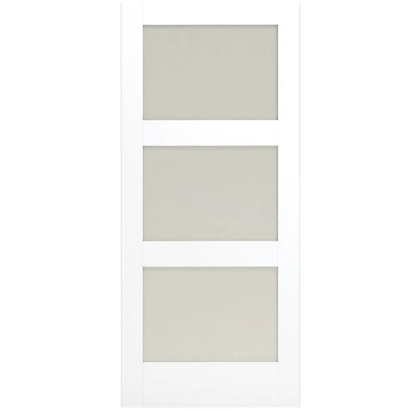30 x 80 in. 3-Lite Shaker Solid Core Primed MDF Interior Door Slab