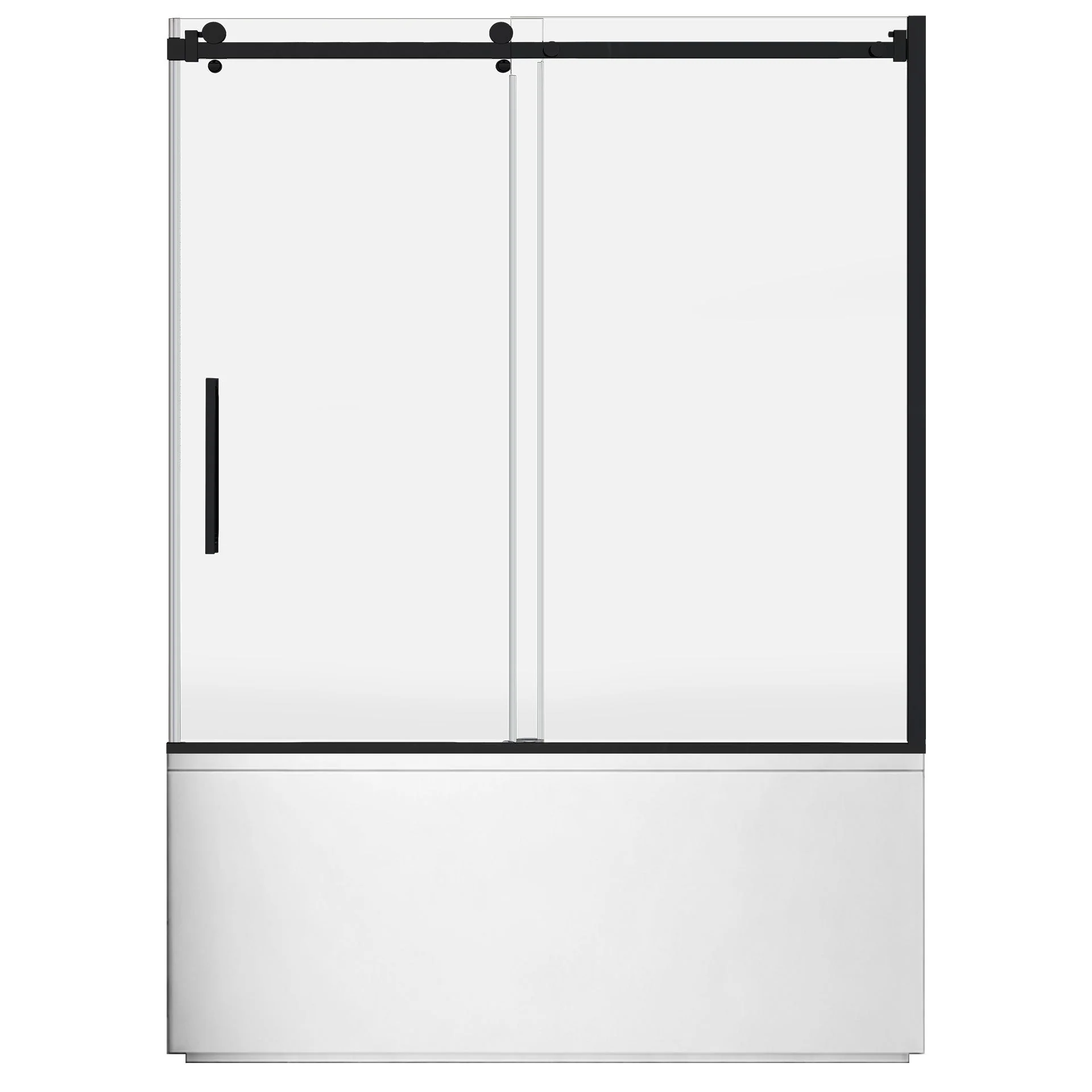 56-60 W x 62 H Sliding Bathtub Semi-Frameless Door ULTRA-B with Clear Glass in Matte Black