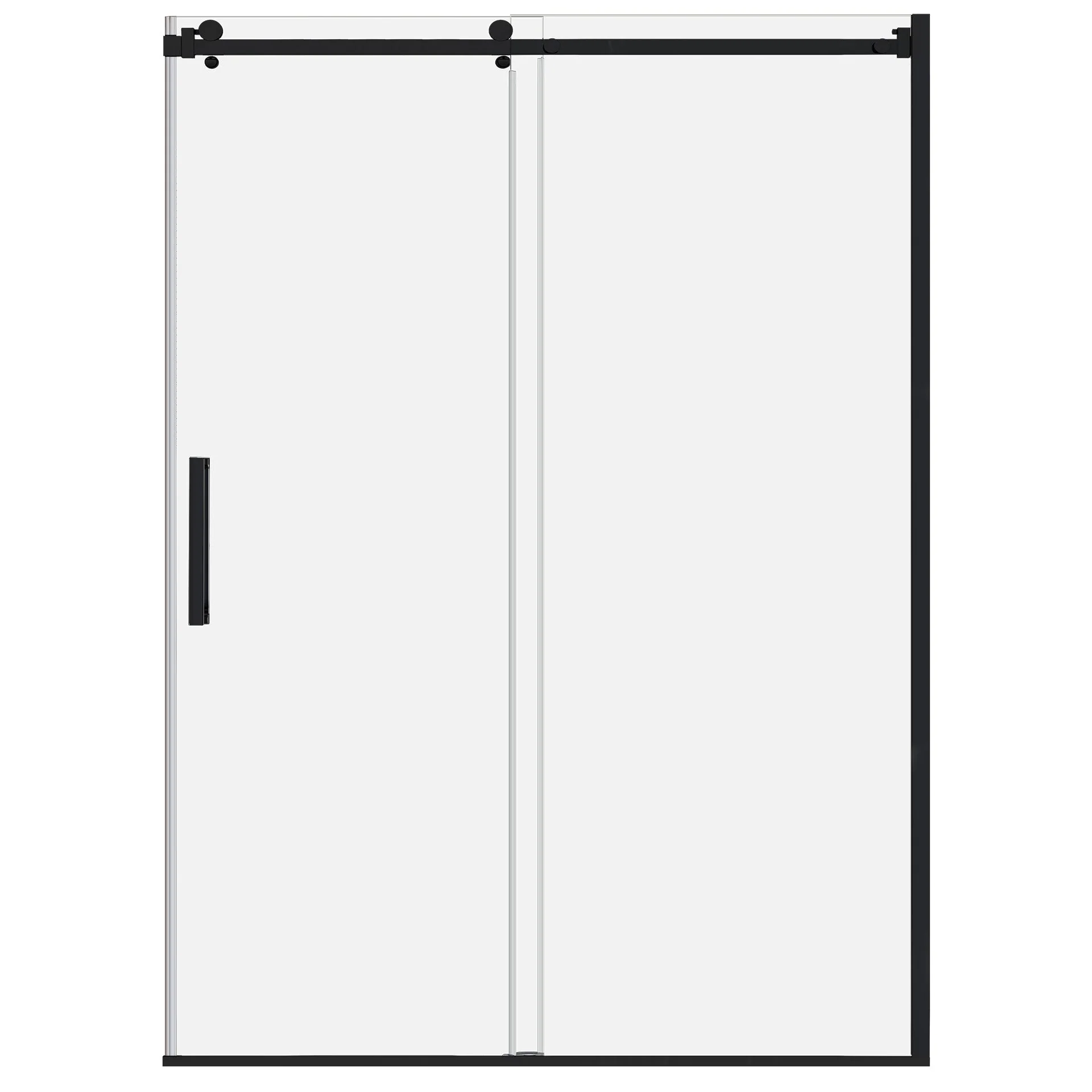56-60 W x 76 H Sliding Shower Semi-Frameless Door ULTRA-B with Clear Glass in Matte Black