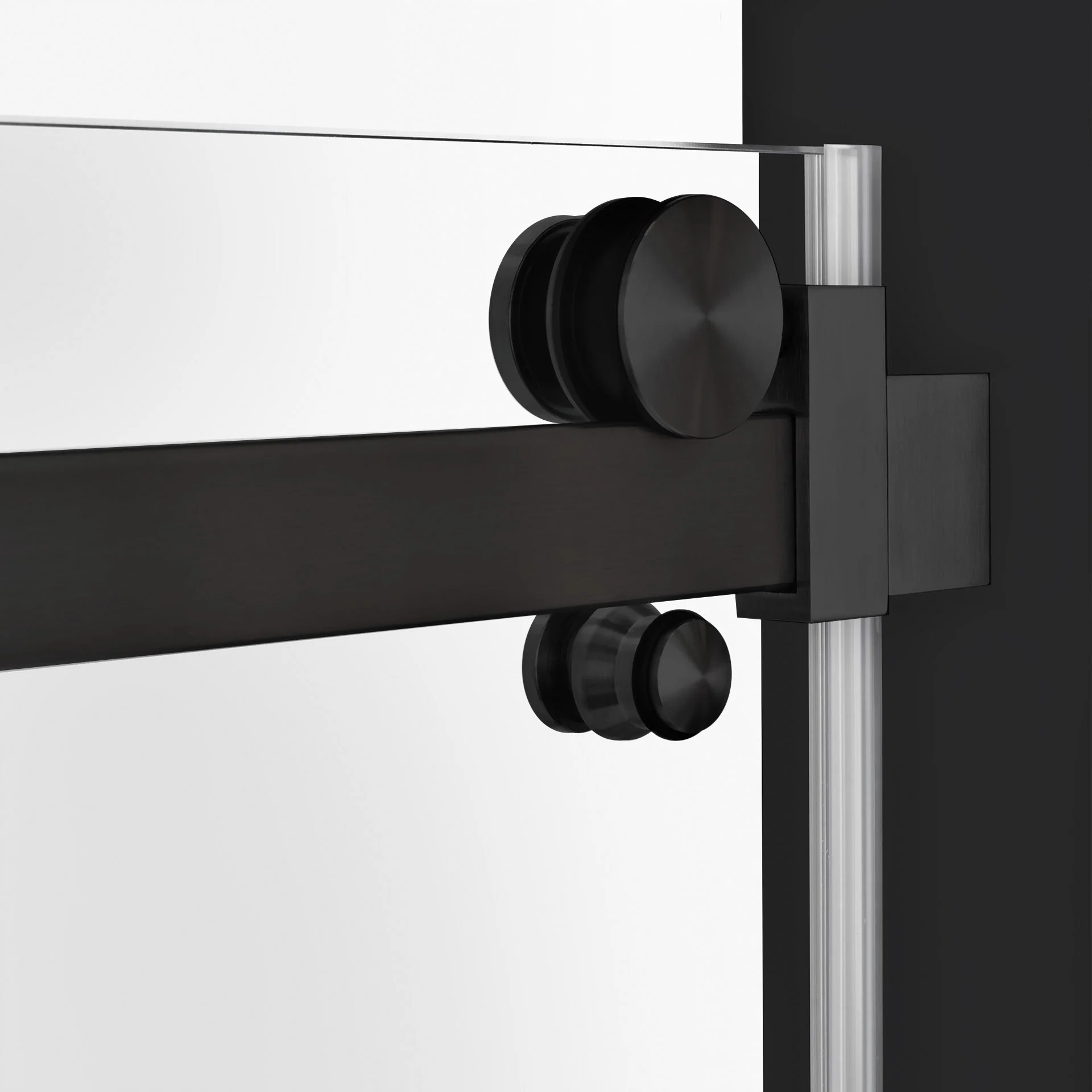 56-60 W x 76 H Sliding Shower Semi-Frameless Door ULTRA-B with Clear Glass in Matte Black - Image 5