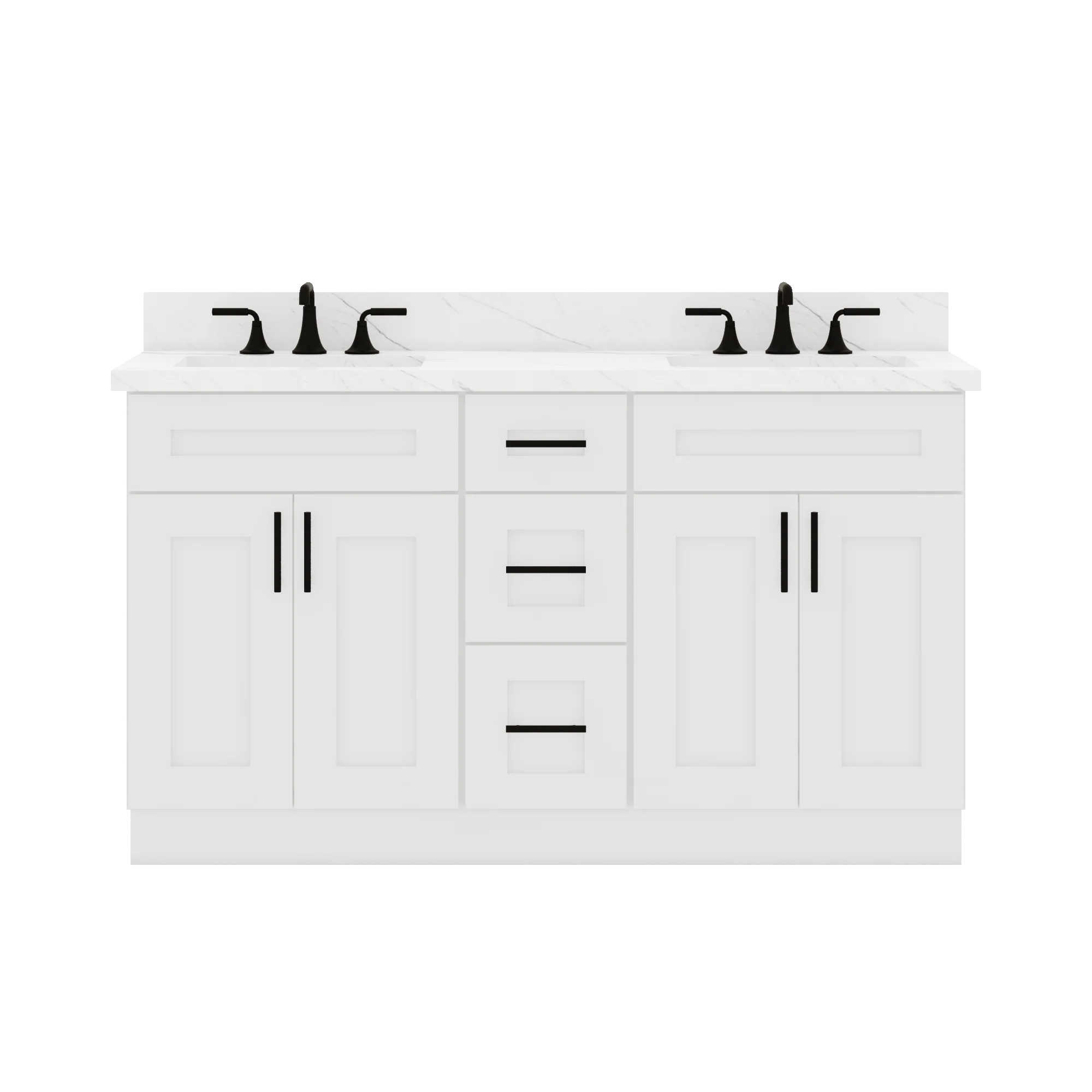 60"W x 21"D x 34.5"H Double Vanity - Alpina White