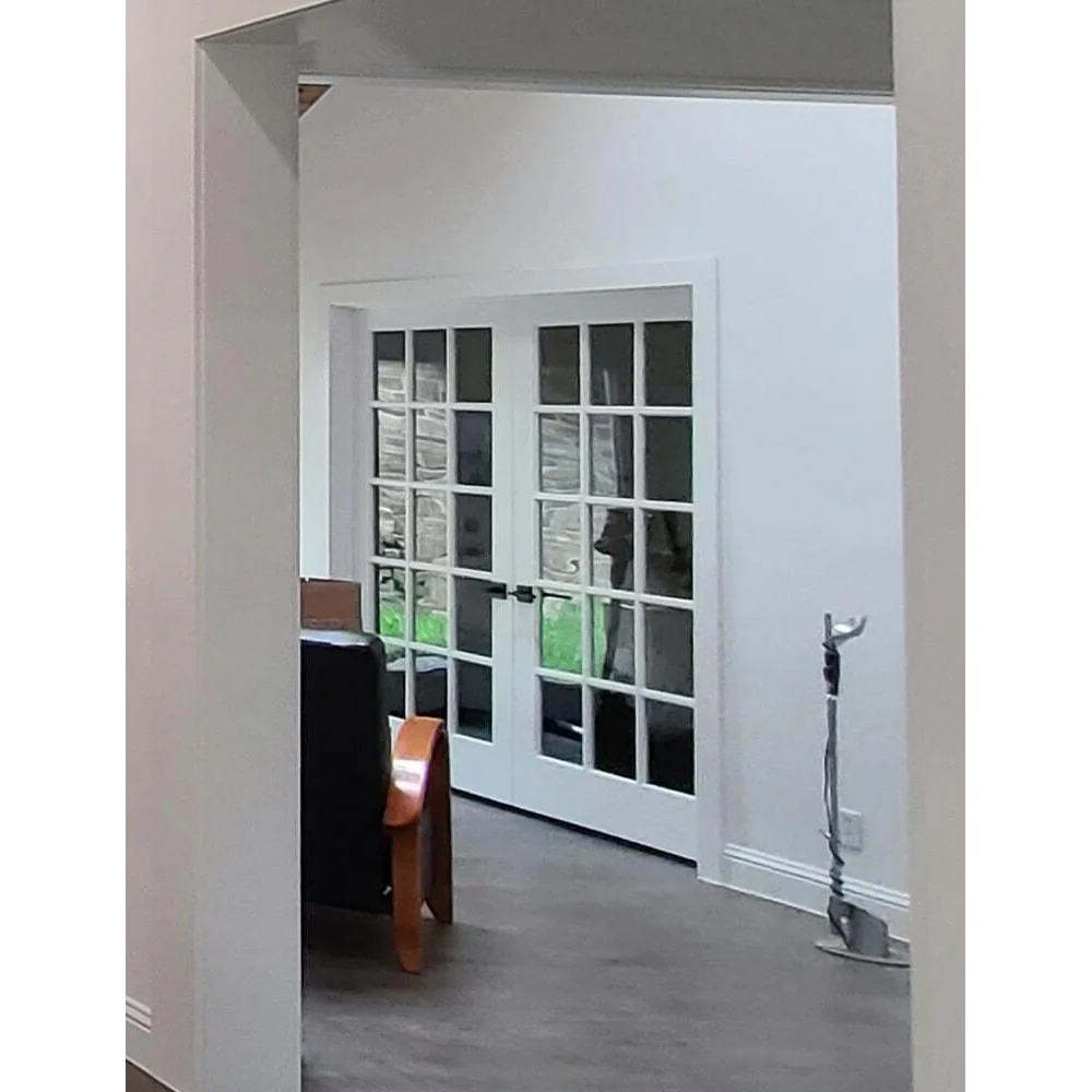 72 in x 80 in 15-Lite Clear Glass Pine Prehung Interior French Door - Image 2