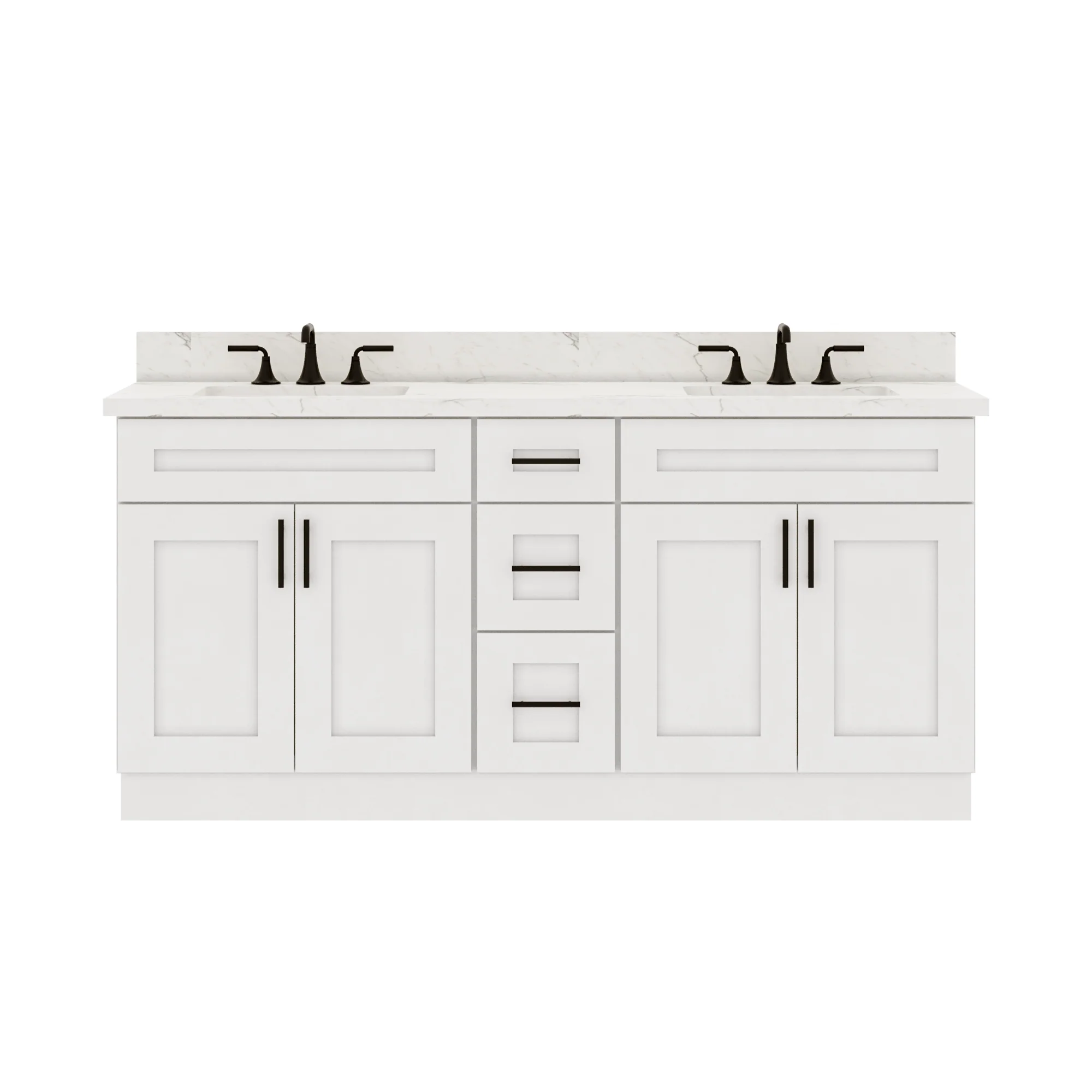 72"W x 21"D x 34.5"H Double Vanity - Alpina White