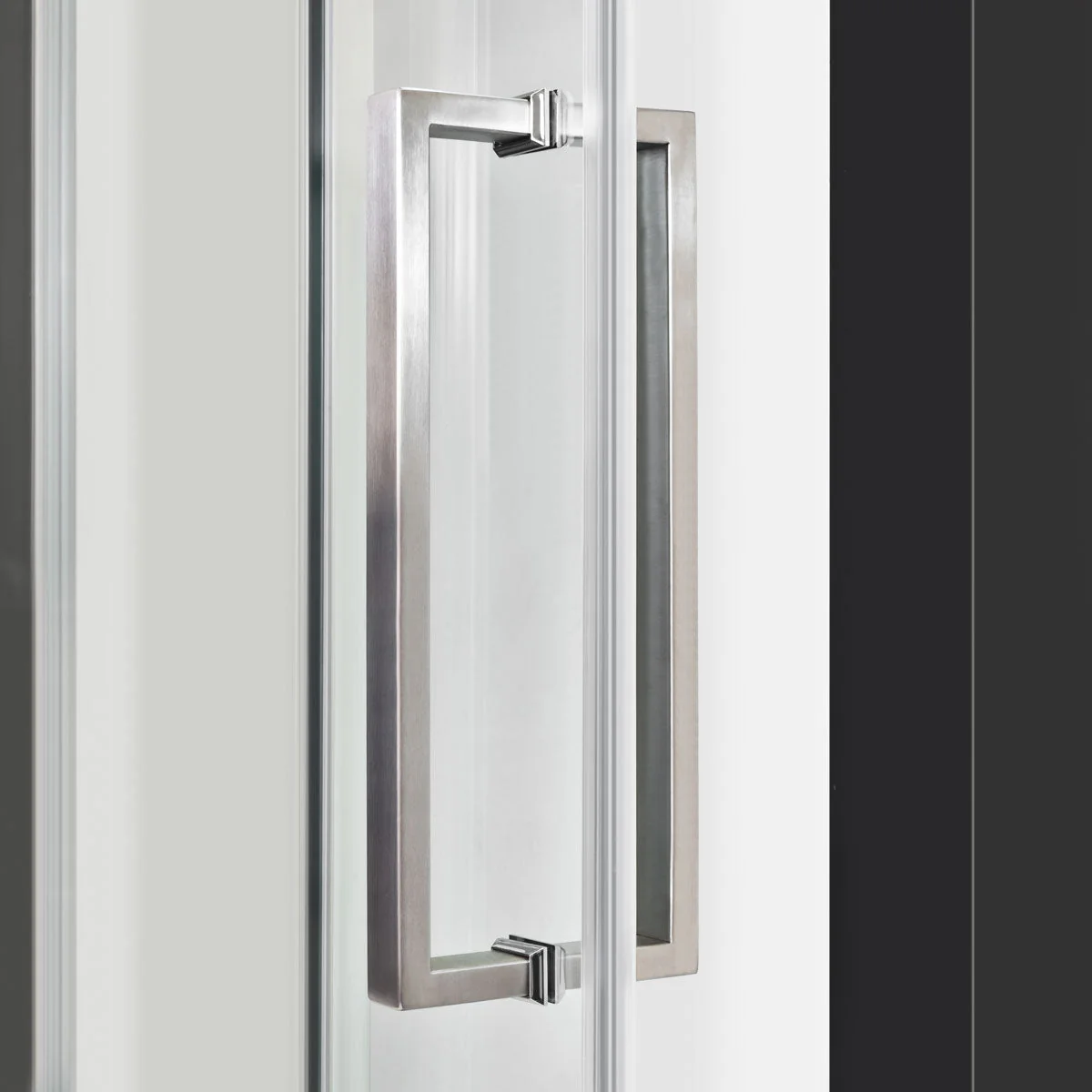 56-60 W x 76 H Sliding Shower Semi-Frameless Door ULTRA-B with Clear Glass in Brushed Nickel - Image 5