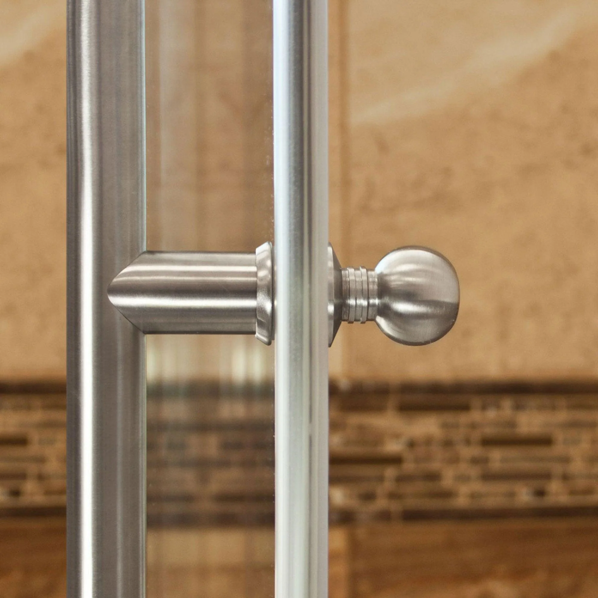 44-48 W x 76 H Sliding Frameless Shower Door ULTRA-C with Clear Glass in Brushed Nickel - Image 8