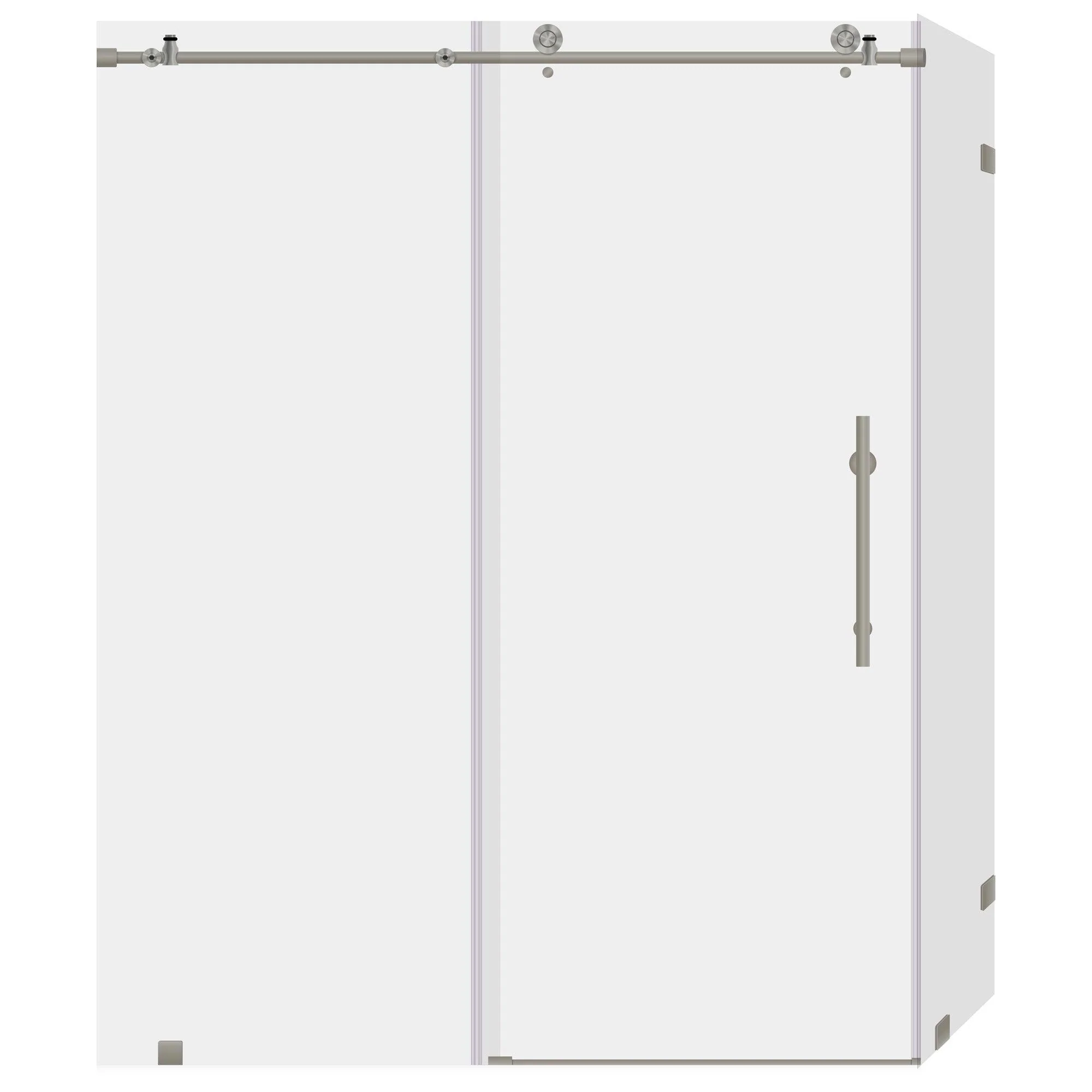 56-60 W x 76 H  x 34 1/2 D Sliding Frameless Shower Enclosure ULTRA-C with Clear Glass in Brushed Nickel