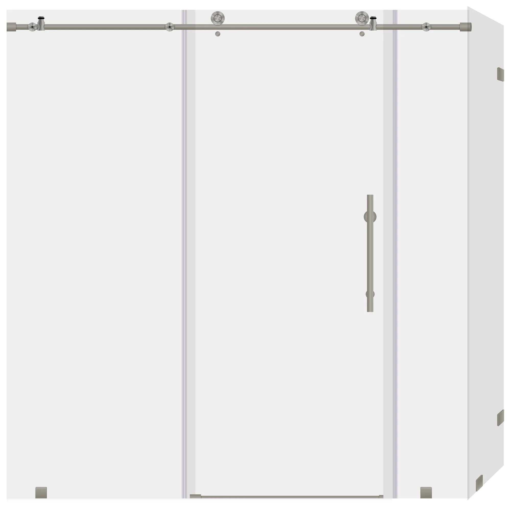 68-72 W x 76 H x 36 D Sliding Frameless Shower Enclosure ULTRA-C with Clear Glass in Brushed Nickel