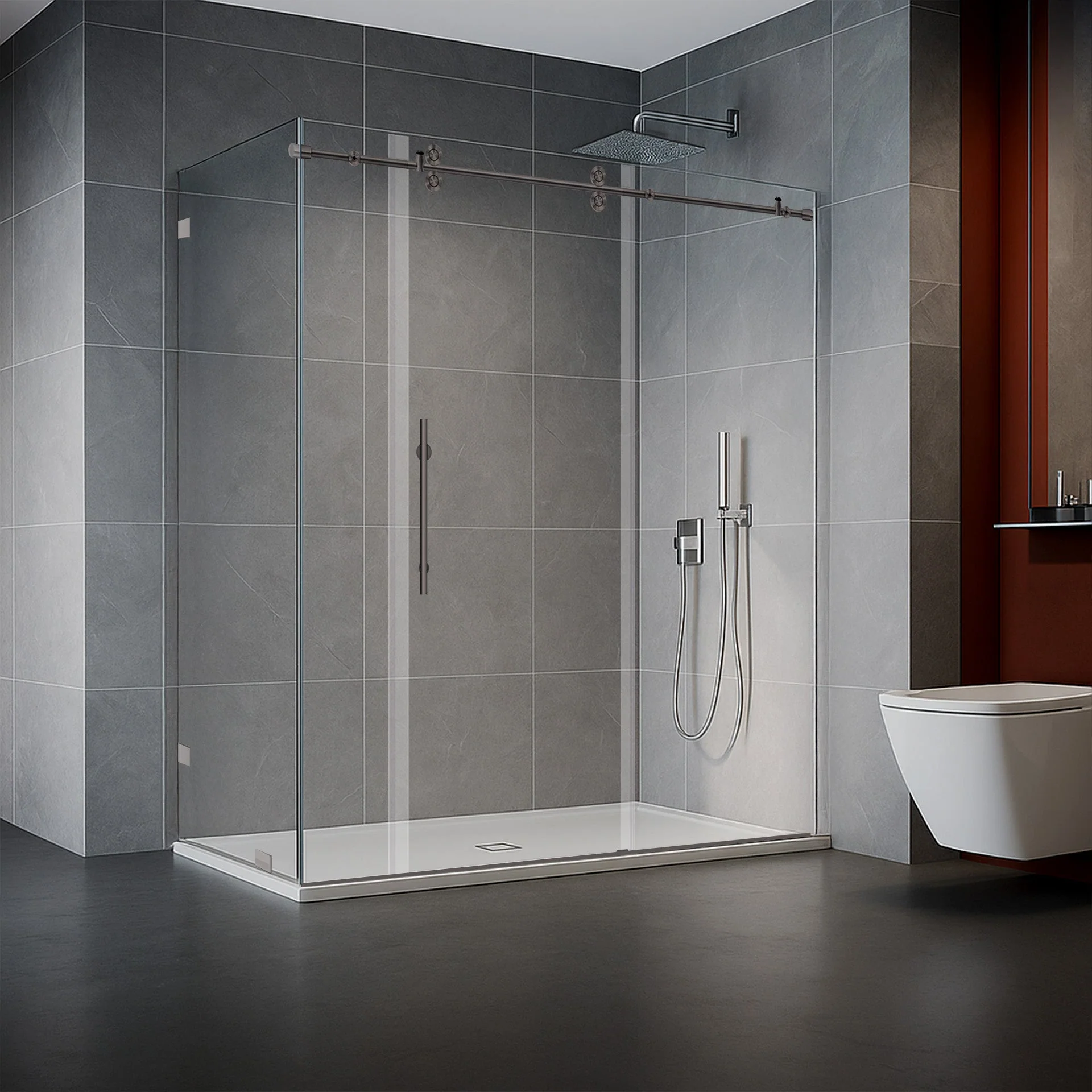 68-72 W x 79 H x 34 1/2 D Sliding Shower Enclosure ULTRA-D Brushed Nickel - Image 2