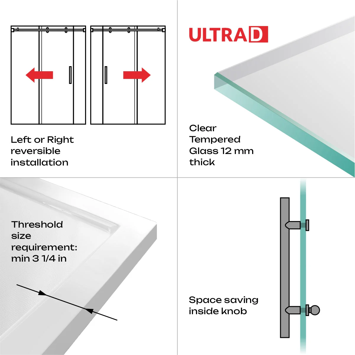 68-72 W x 79 H x 34 1/2 D Sliding Shower Enclosure ULTRA-D Brushed Nickel - Image 8