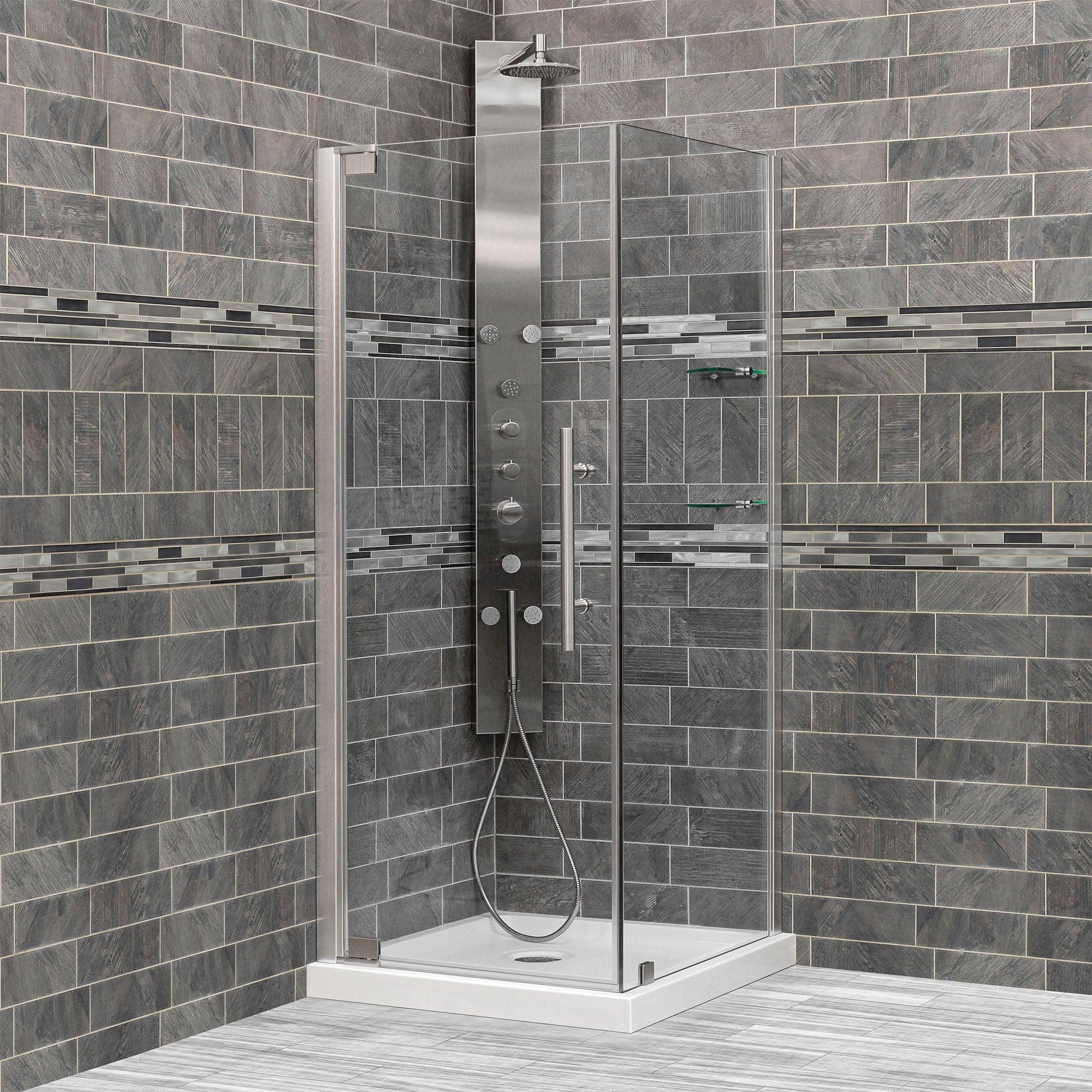 29 3/8-30 W x 72 H x 29-30 D Swing-Out Shower Enclosure ULTRA-G Brushed Nickel - Image 2