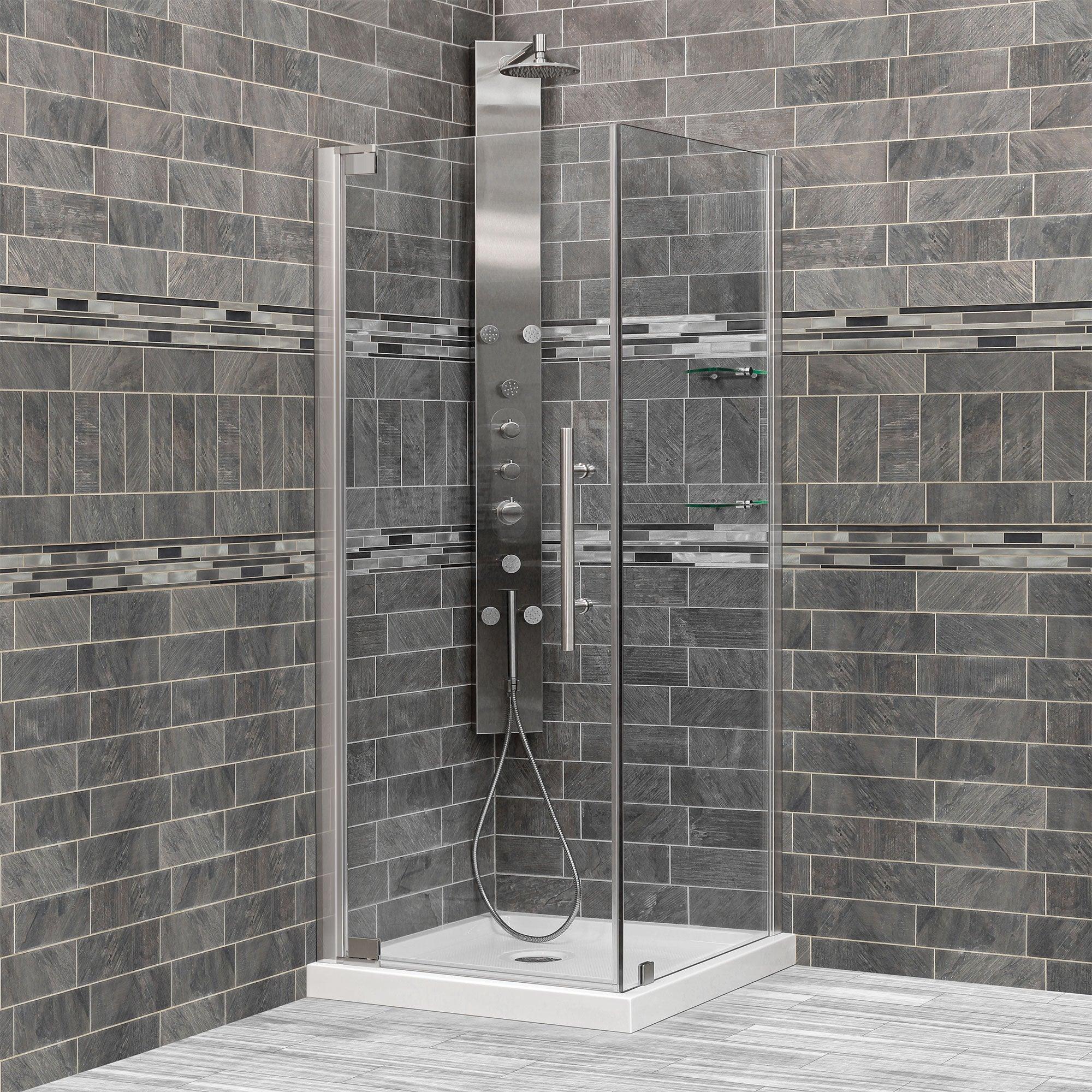 29 3/8-30 W x 72 H x 34-35 D Swing-Out Shower Enclosure ULTRA-G Chrome - Image 2