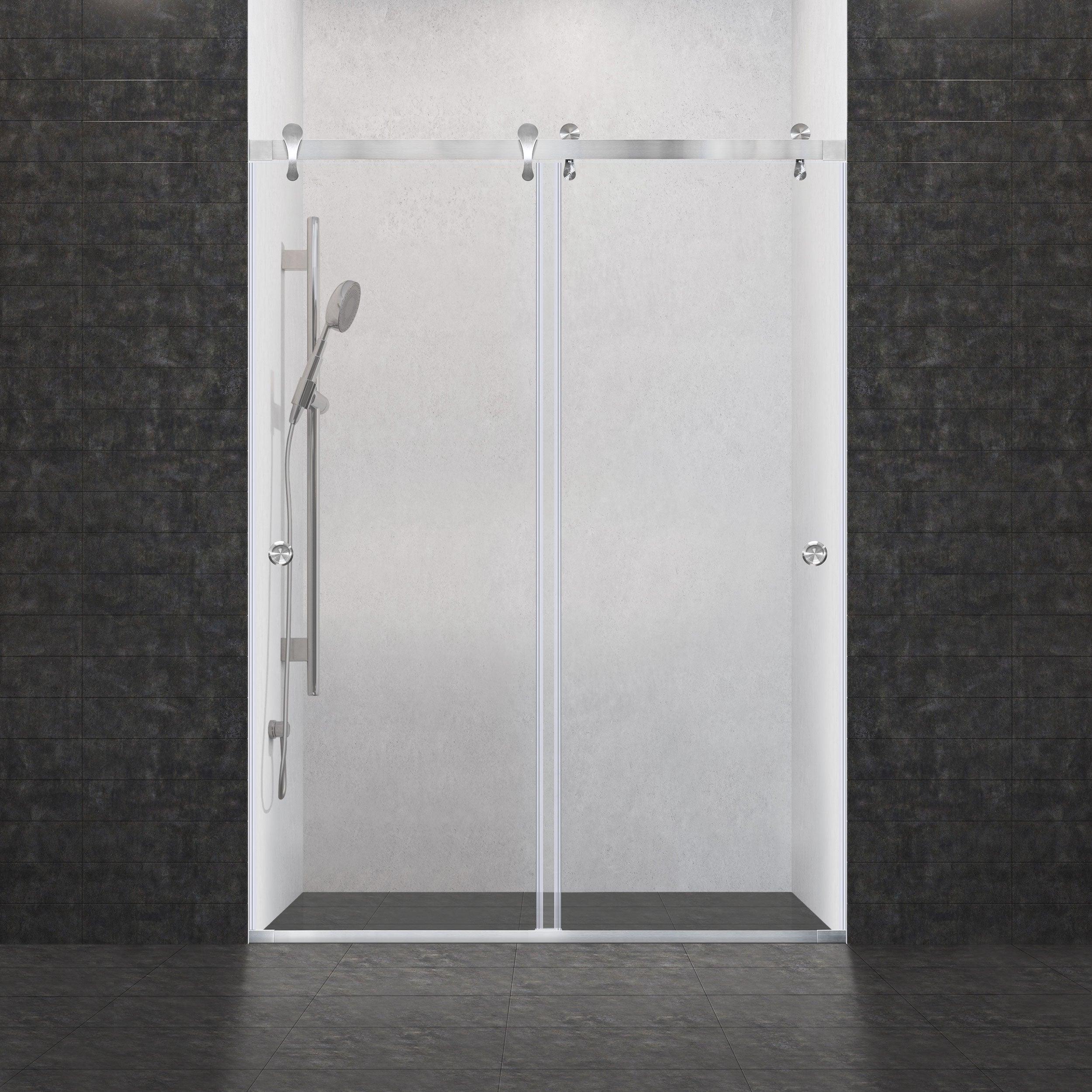 57 1/2-60 W x 76 H  Bypass Sliding Shower Door ULTRA-H Brushed Nickel - Image 4
