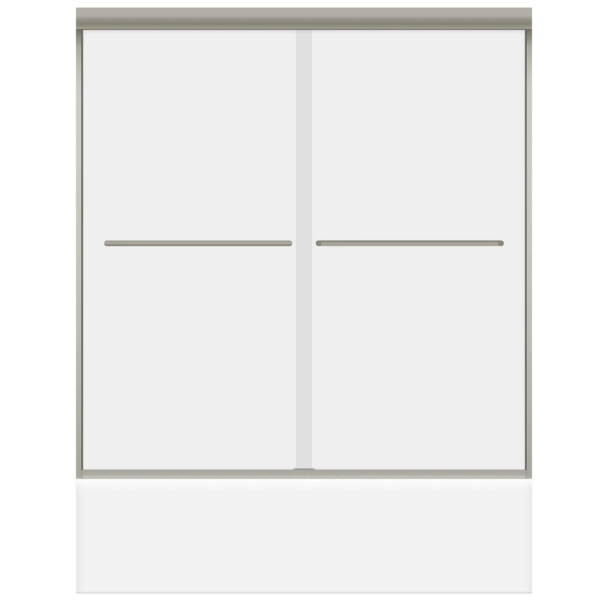 56-60 W x 62 H Sliding Bypass Framed Shower Door ULTRA-A with Glass in Brushed Nickel