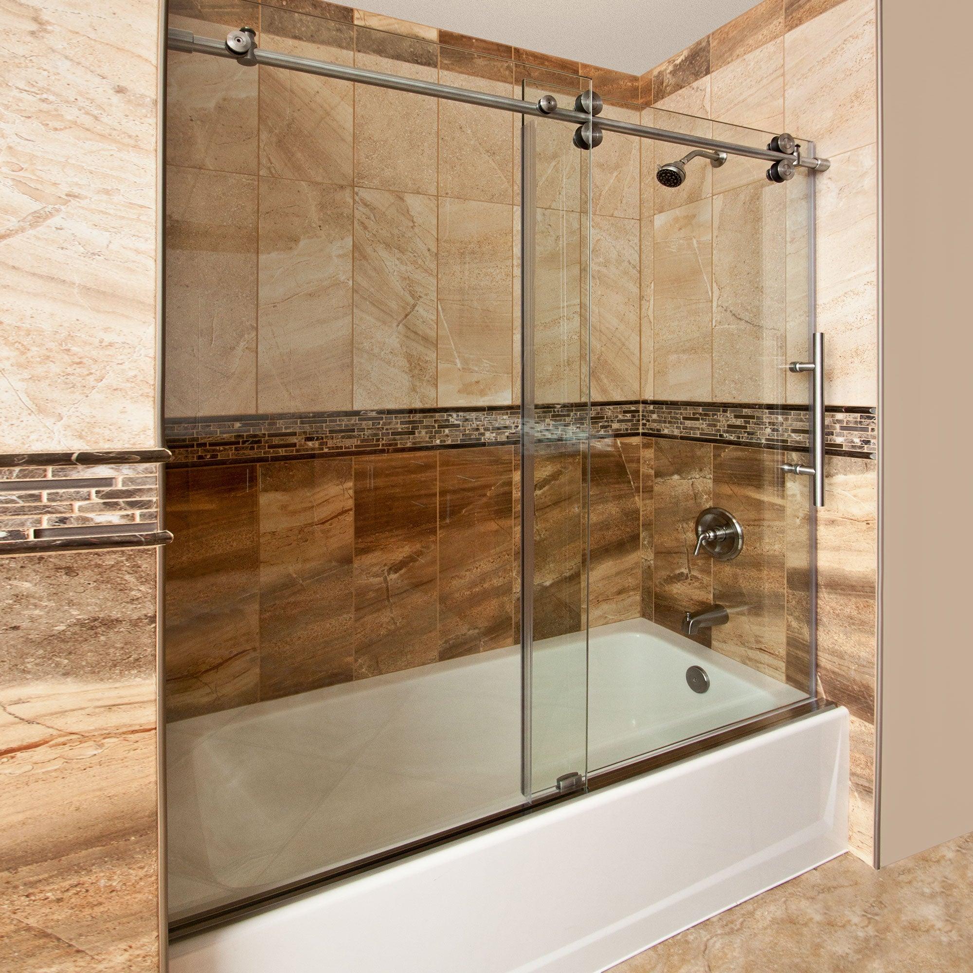 56-60 W x 62 H Sliding Bathtub Door ULTRA-D Brushed Nickel - Image 3