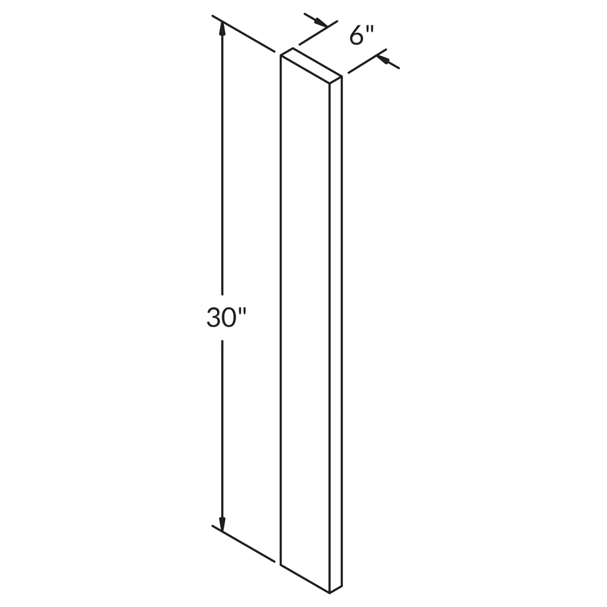 Straight Filler F630 Milan Slate 6 in. width 30 in. height