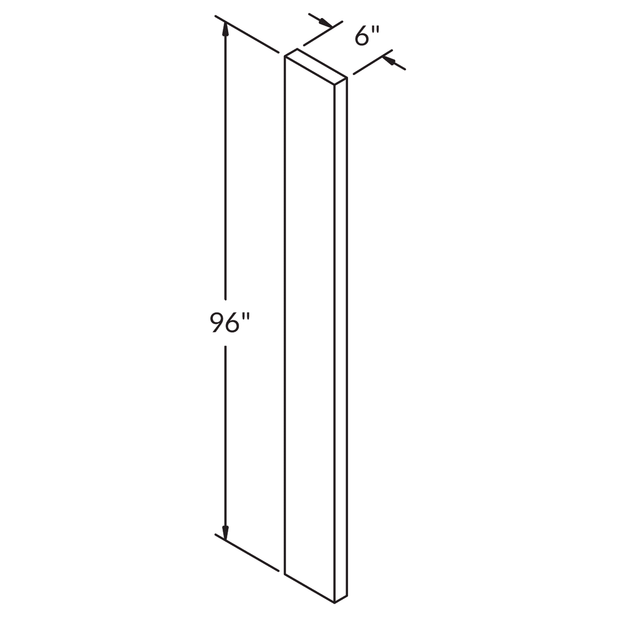 Straight Filler F696 Milan Pearl 6 in. width 96 in. height