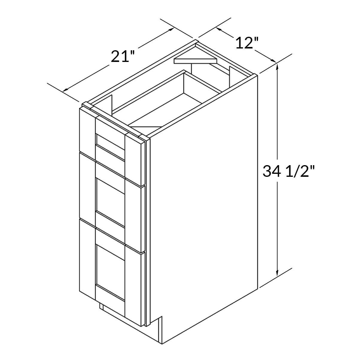 Vanity Drawer Base Cabinet VDB1221345 Colonial Gray LessCare 12 in. width 34.5 in. height 21 in. depth - Image 3