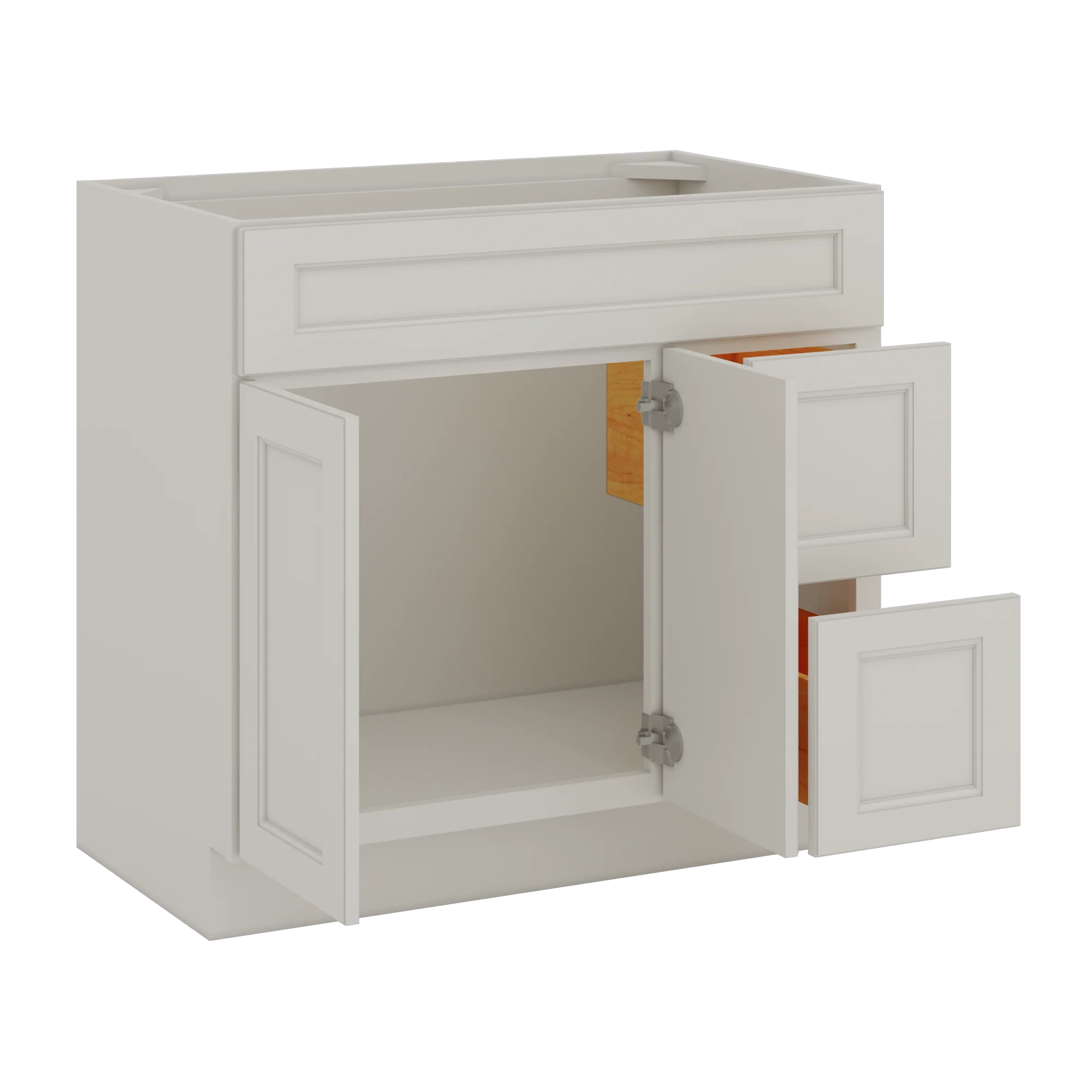 Vanity Sink Base Cabinet with Right Drawers 36 W x 21 D x 34 H - Milan Pearl - Image 5