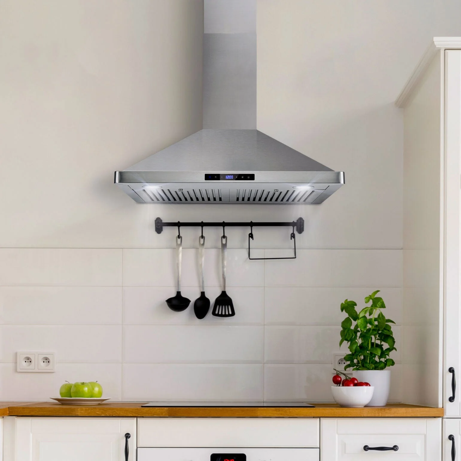 30" Wall Mount Pyramid Range Hood LH3-30 with LED - Image 2