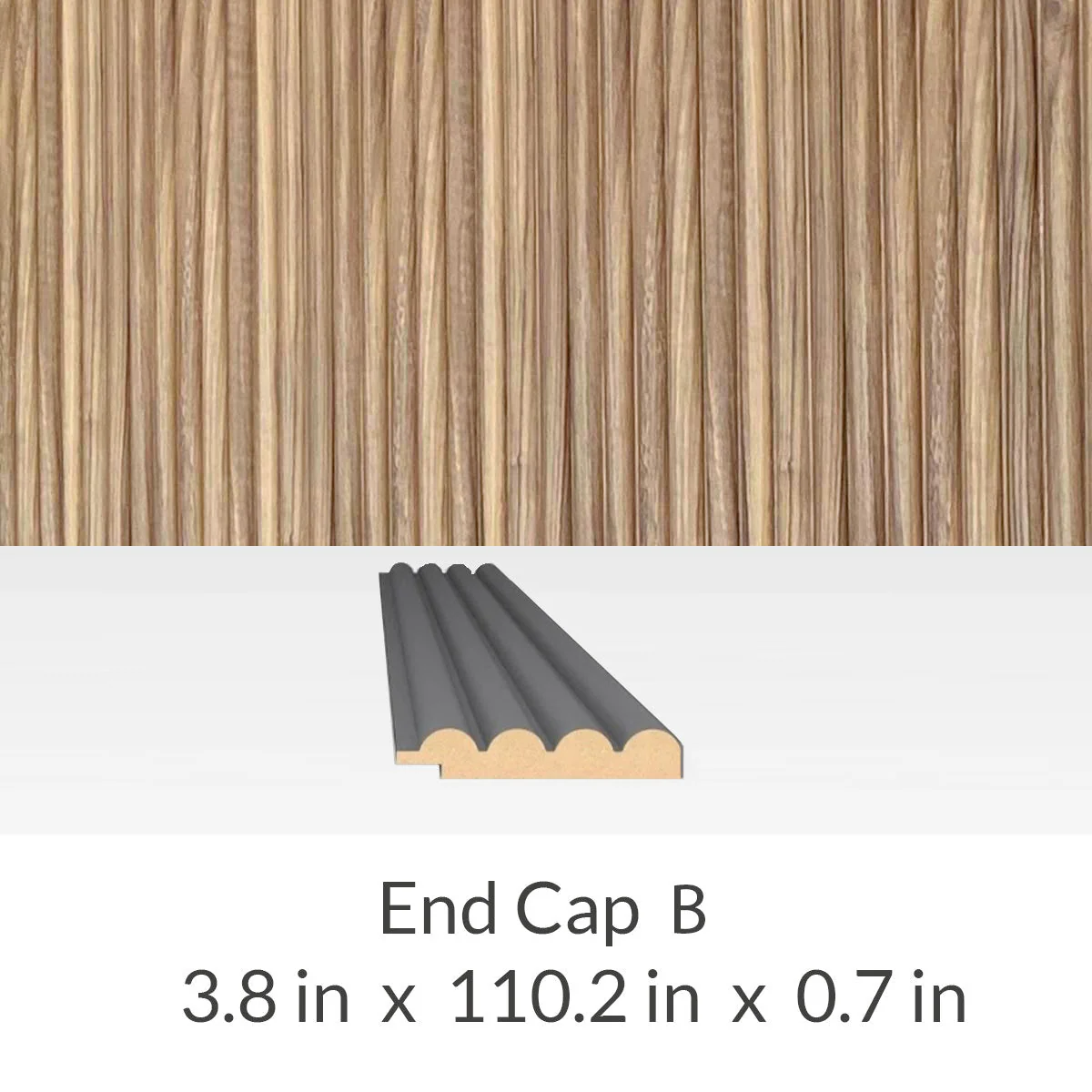 Wall Panel Light Walnut End Cap - Image 2
